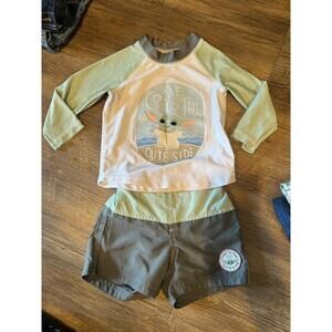 Baby Yoda Star Wars Gap Swim Suit and Rash Gaurd sz 18-24m
